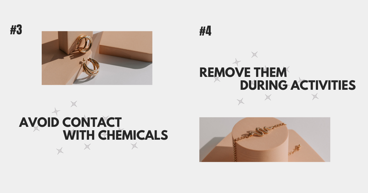 Avoid contact with chemicals and remove them during activities